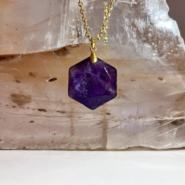 hexagon amethyst pendant